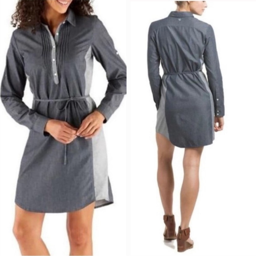 Kuhl Kiley Roll Tab Sleeved Dress Two Toned Gray - M
